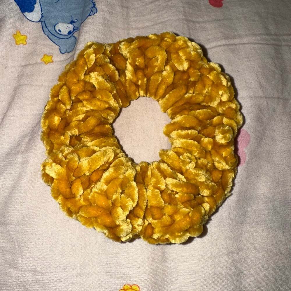 Yellow Velvet Scrunchie